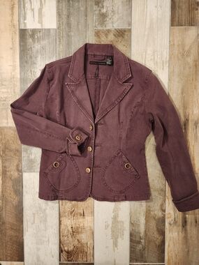 Buffalo David Bitton Plum Tailored Denim Blazer Jacket